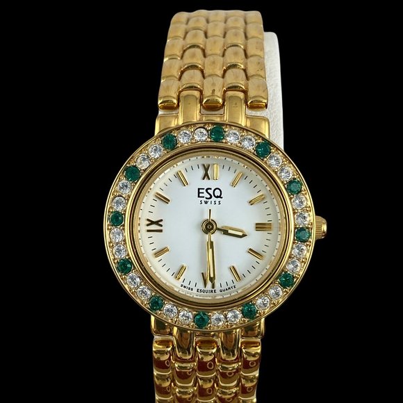 SOLD. Vintage Exquisite Movado EAQ Swiss Watch with 5 Removable Crystal Bezels - Picture 16 of 16